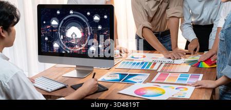 Cloud computing software for brisk remote work and personal data storage Stock Photo