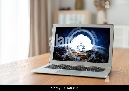 Cloud computing software for modish remote work and personal data storage Stock Photo