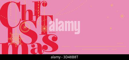 Christmas poster, banner and card design. Christmas lettring in pastel colors. minimalist style. Xmas and new year backgrounds. 2026 Stock Vector