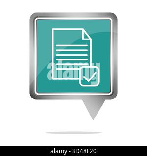 Document checklist icon. Completed task symbol. File approval emblem. Vector signed document. Stock Vector