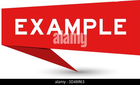 Red color speech banner with word example on white background Stock Vector