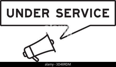 Megaphone icon with speech bubble in word under service on white background Stock Vector