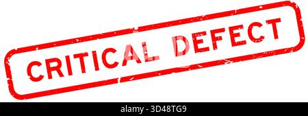 Grunge red critical defect word square rubber seal stamp on white background Stock Vector