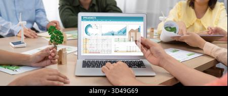 Spreadsheet document information financial startup concept. data and graphs in spreadsheet documents for online analysis project dashboard accounting Stock Photo