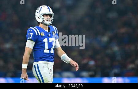 Indianapolis Colts quarterback Daniel Jones speaks at a news conference ...