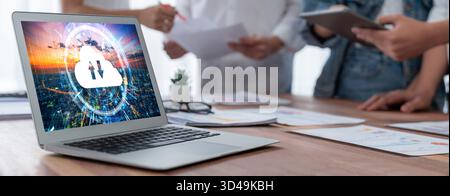 Cloud computing software for brisk remote work and personal data storage Stock Photo