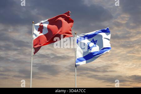 Beautiful national state flags of Tonga and Abkhazia together at the ...