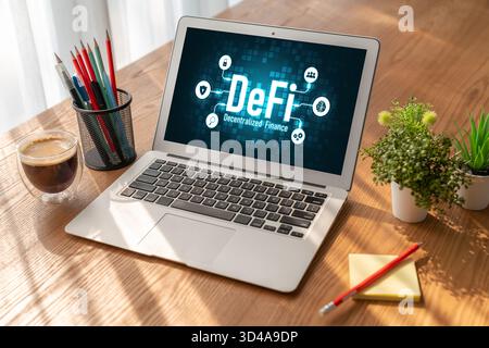Software update on computer for modish version of device software upgrade Stock Photo