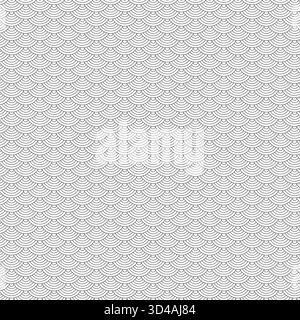 Seamless abstract black and white wave minimalist pattern. Japanese, chinese seamless pattern. Abstract featuring curved lines oriental background Stock Vector