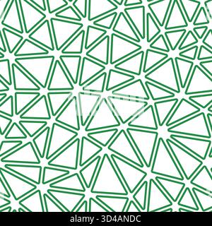 Geometric template background. Medium triangles size. Solid Color style. Rounded triangles outlined. Repeatable pattern. Evergreen Meadow. Stock Vector