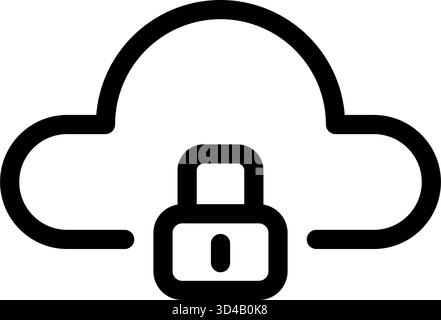 This icon symbolizes secure cloud storage- It represents data protection and privacy in cloud computing- Ideal for technology-related projects. Stock Vector