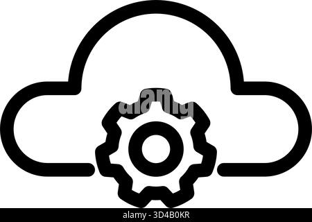 This icon represents cloud server settings and configuration- ideal for websites or applications related to cloud computing- AI- and data storage. It Stock Vector