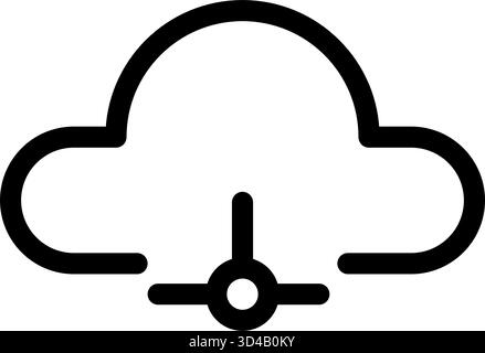 This icon represents a cloud computing network with decentralized data storage- ideal for AI and computer applications. It is a simple- modern design Stock Vector