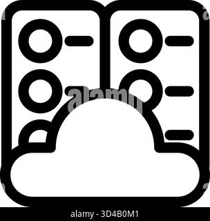 This icon represents secure cloud data storage- ideal for websites- apps- and presentations related to cloud computing- AI- and decentralized systems. Stock Vector