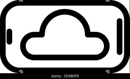 This sleek icon symbolizes cloud computing- ideal for mobile apps- websites- and presentations related to data storage- AI- or decentralized networks. Stock Vector