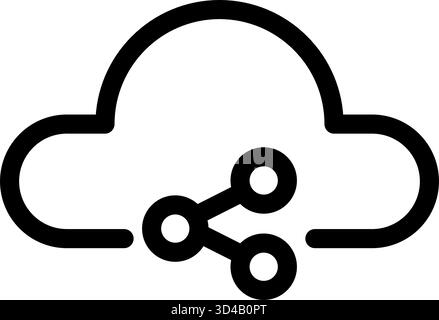This icon represents cloud-based data sharing and decentralized storage solutions- ideal for technology and AI-related projects. It symbolizes secure Stock Vector