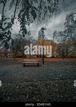 An atmospheric series of photographs capturing the core of Burton upon Trent in late autumn, dominated by a moody, overcast sky. Key scenes include th Stock Photo