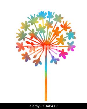 Creative dandelion flower logo design vector concept illustration idea Hand drawn. Not AI vector Stock Vector