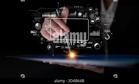 Data analytics and big data strategy for real-time analytics, predictive data modeling, business intelligence analytics, and data-driven decision Stock Photo