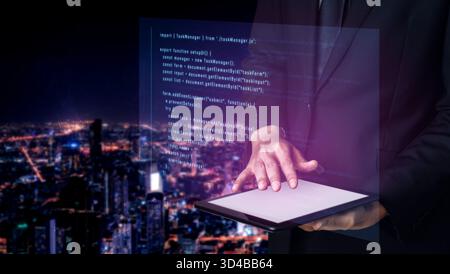 Script programming for task manager user interface, handling form submission, input validation, task list rendering, and exception alerts with dynamic Stock Photo