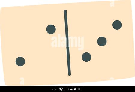 Flat Black And White Domino Tile Stock Vector