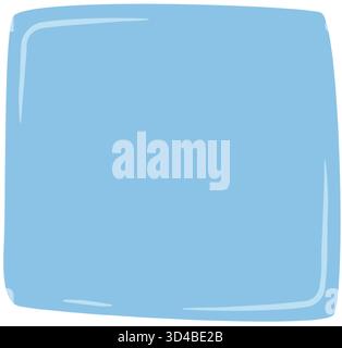 Hand Drawn Blue Fluid Rectangle Shape Stock Vector