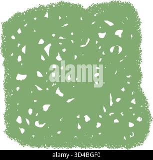 Green Crayon Wavy Square Frame Sketch Stock Vector