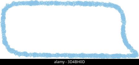 Blue Chalk Hand Drawn Speech Rectangle Stock Vector