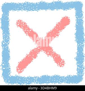 Hand Drawn Crayon Check Box Icon Stock Vector