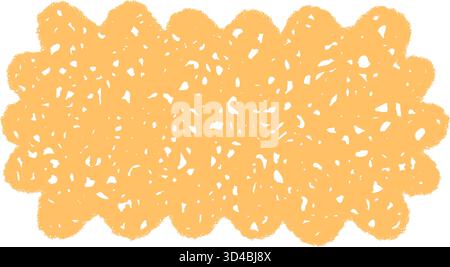 Groovy Retro Hatched Orange Rectangle Border Stock Vector