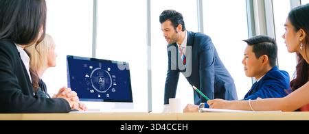 Generative AI virtual assistant tools for prompt engineer and user for ease of engage artificial intelligence AI technology help people to work with Stock Photo