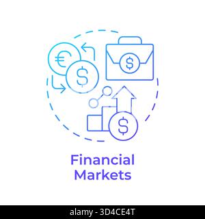 Financial markets blue gradient concept icon Stock Vector