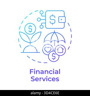 Financial services blue gradient concept icon Stock Vector