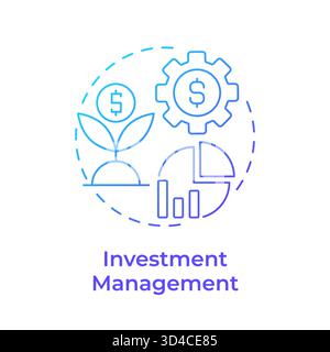 Investment management blue gradient concept icon Stock Vector