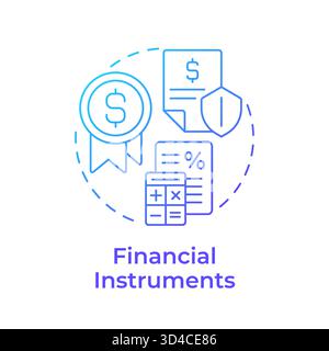 Financial instruments blue gradient concept icon Stock Vector