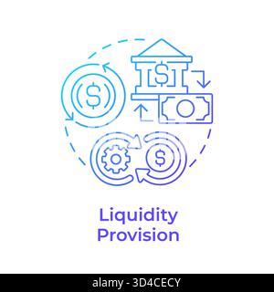Liquidity provision blue gradient concept icon Stock Vector