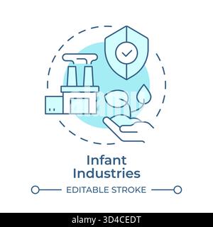 Infant industries soft blue concept icon Stock Vector