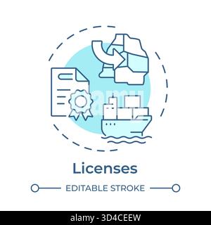 Licenses soft blue concept icon Stock Vector