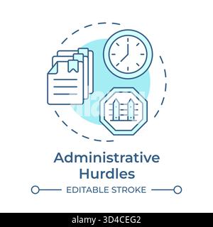 Administrative hurdles soft blue concept icon Stock Vector
