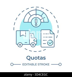 Quotas soft blue concept icon Stock Vector