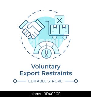Voluntary export restraints soft blue concept icon Stock Vector