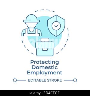 Protecting domestic employment soft blue concept icon Stock Vector