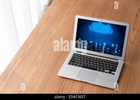 Cloud computing software for modish remote work and personal data storage Stock Photo