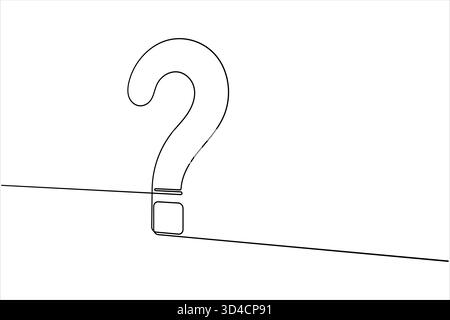 Question mark continuous one line drawing of isolated outline vector illustration Stock Vector