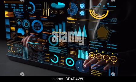Data analytics and big data strategy for real-time analytics, predictive data modeling, business intelligence analytics, and data-driven decision Stock Photo