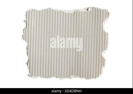 White corrugated paper with torn edges. Stock Photo