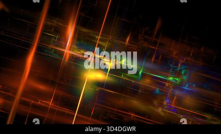 Bright colors and energetic lines swirl together in a captivating display of light. visual effect creates an immersive experience, resembling a cosmic Stock Photo