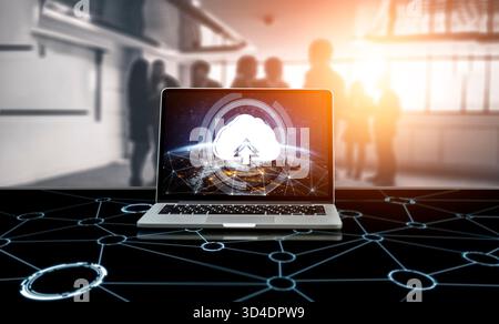 Cloud computing software for modish remote work and personal data storage Stock Photo