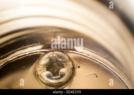 Light bulb base close up. Close-up of the inside of the lamp base Stock Photo