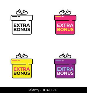Extra bonus gift box template, concept illustraiton flat design vector Stock Vector